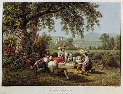 The Meal in the Field by Mathias Gabriel Lory